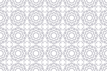 Seamless pattern in islamic style. Vector ornament use for ramadan wallpaper and background in gray color.

