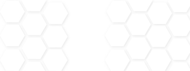 Abstract white background with hexagonal shapes and Surface polygonal pattern with glowing hexagons background. Hexagon concept design abstract technology background.
