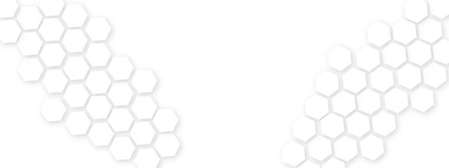Abstract white background with hexagonal shapes and Surface polygonal pattern with glowing hexagons background. Hexagon concept design abstract technology background.