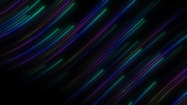 Rainbow Flying Lines Animation Background