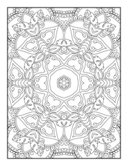 Mandala coloring page KDP interior. Coloring page mandala background. Oriental pattern, vector illustration. coloring page for children and adults. Seamless vector pattern. Black and white. Mandala