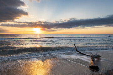Photo of the setting sun at Blind Pass Beach in Manasota Key near Englewood Beach on the Florida Gulf coast