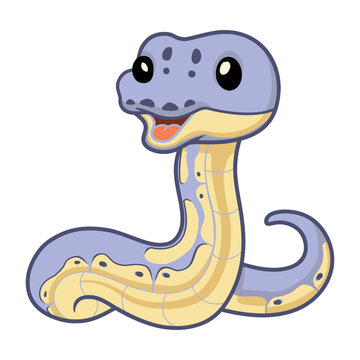 Cute killer clown ball python cartoon