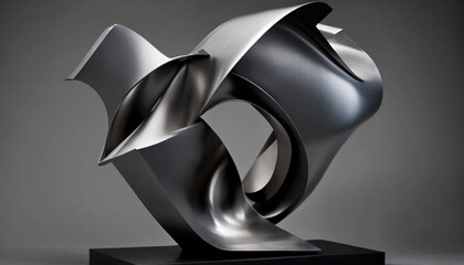 artistic metal and stone shape sculpture generative ai