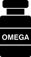 Omega fish oil vector icon, vitamin symbol. flat vector illustration for web site or mobile app 
