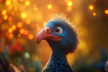 Obraz premium Turkey In A Marvelous Thicket At Sunset Generative AI