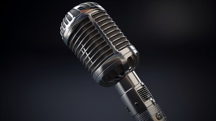 microphone on black background