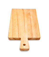 New wooden cutting board isolated on white background