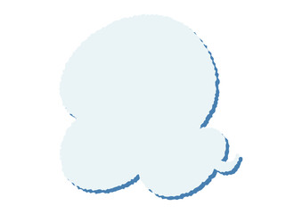 ポップでもくもくした雲型の吹き出し素材