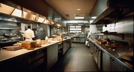 High class restaurant kitchen. Generative AI