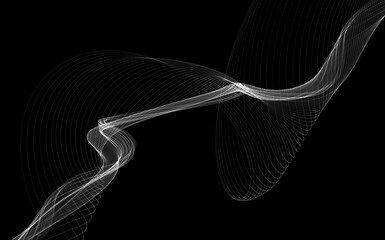 Dark abstract background with a glowing abstract waves