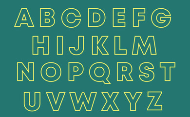 Neon Outline Alphabet letters font