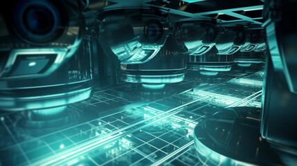 CCTV security camera or surveillance system in office.generative ai