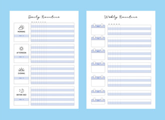 2 set of Daily Weekly Routine Planner. 