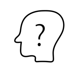 Head with question mark vector icon, flat vector illustration for web site or mobile app.eps