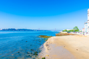 The Tagus river banks in Lisbon, Portugal