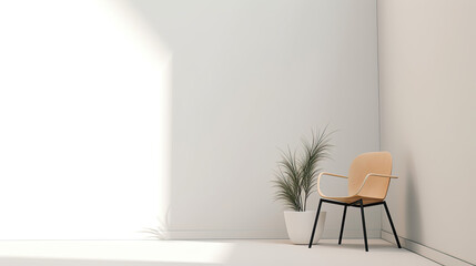 home interior design room minimalist background with plant