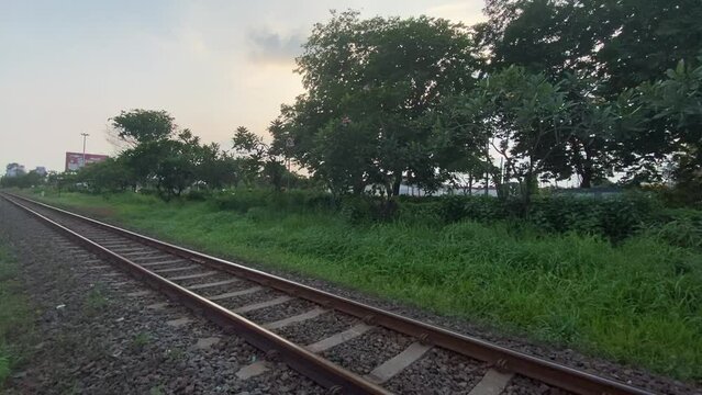 railway in the morning