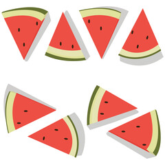 A few slices of watermelon vector artwork