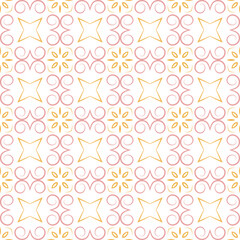 Floral pattern in geometric style vector isolated in white background