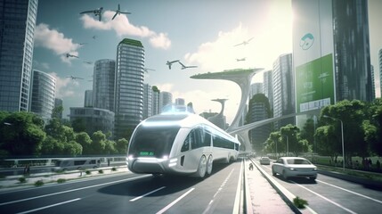 Clean and Green Transportation of the Future - AI Generated - Generative Ai