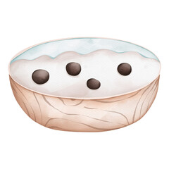 watercolor pie cookie, Mothers Day Element, Hand Drawn Illustration