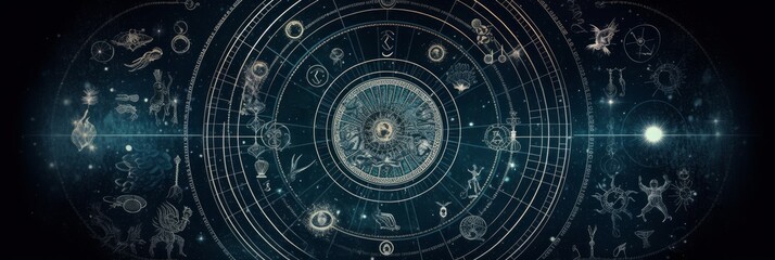 An abstract astrology background. Generative AI.  - obrazy, fototapety, plakaty