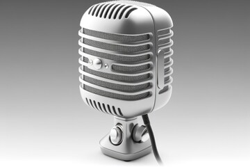Studio desktop microphone, on a white background. Generative AI