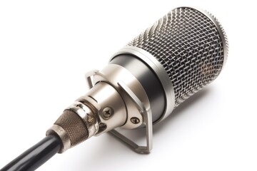 Studio microphone, on a white background. High quality generative AI