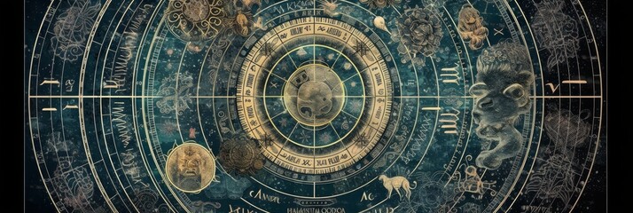 Obraz na płótnie Canvas An abstract astrology background. Generative AI. 
