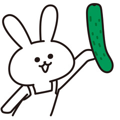 色加工ok　うさぎ素材No.141 きゅうり