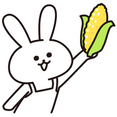 色加工ok　うさぎ素材No.145 とうもろこし