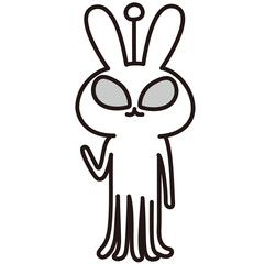 色加工ok　うさぎ素材No.149 宇宙うさぎ2