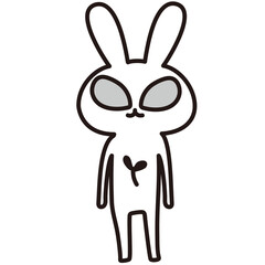 色加工ok　うさぎ素材No.148 宇宙うさぎ1