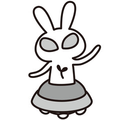 色加工ok　うさぎ素材No.146 UFO