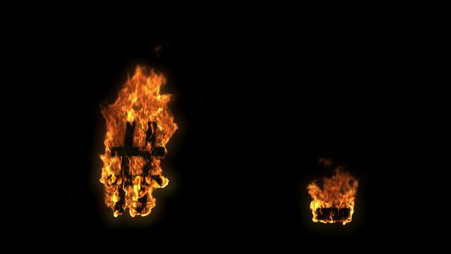 Burning_Fire_Text_Sans-serif_symbol_4_# Hashtag Hyphen