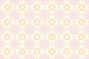 Geometric seamless pattern of black and gold color ethnic motifs for wallpapers and background.