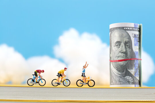 Miniature World Education Funding Cycling Concept