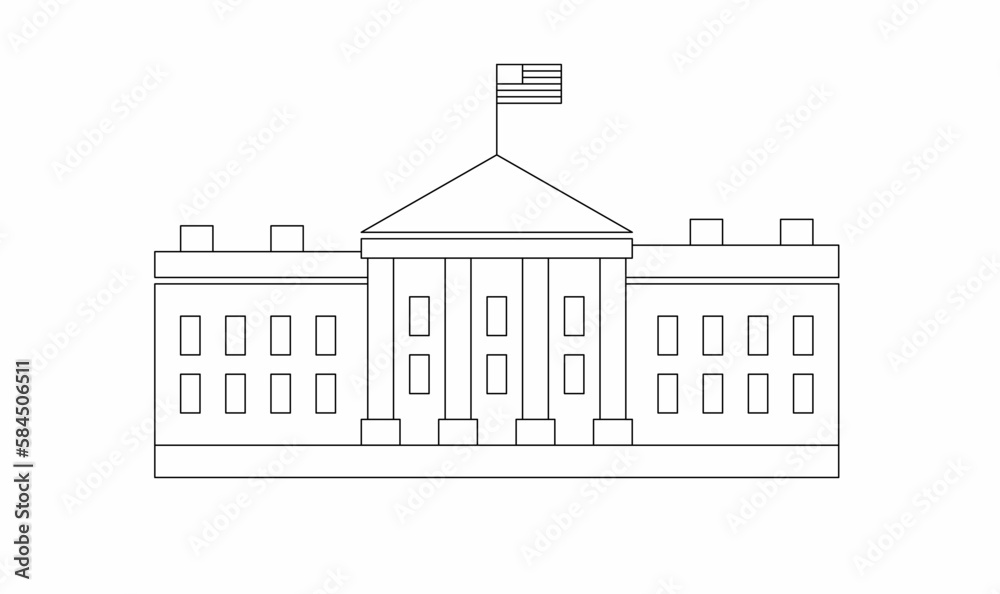 Wall mural vector illustration white house icon isolated on white background