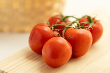 tomatoes on a wooden table