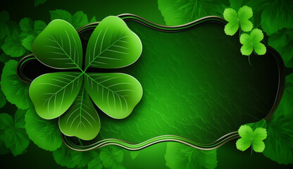 This background image displays an elegant pattern of clovers in the foreground