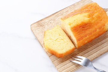 ふんわり、しっとりとした食感でやさしい甘さのパウンドケーキ