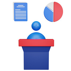 classroom lecturer 3d illustration