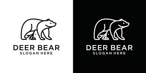 bear and deer combination design template
