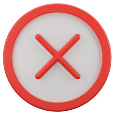 cross sign button 3d illustration