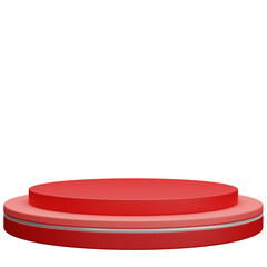 red empty podium 3d illustration