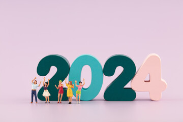 Happy People in the New Year in 2024