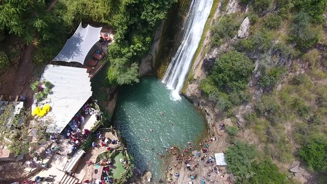 Bejaia algeria waterfall by drone