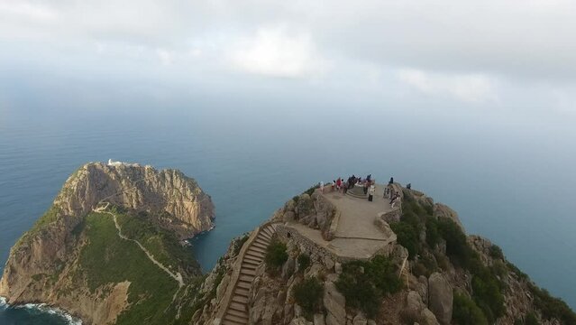 aerial shot by drone of cap carbon - Yemma Gouraya bejaia Algeria