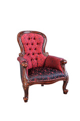 Vintage red silk cloth chair